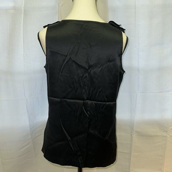 Talbots Silk Sleeveless Blouse with Ruffle Accent - Size 4 - 94% Silk - Picture 5 of 10